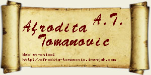 Afrodita Tomanović vizit kartica